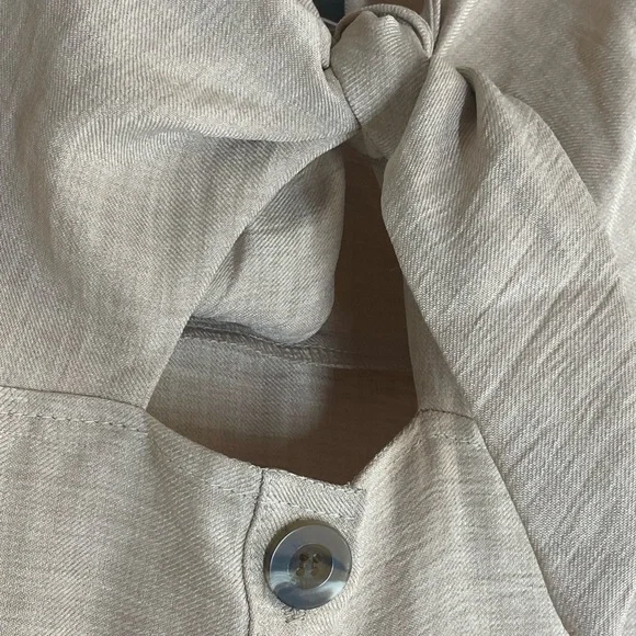 Blue Blush tie front button front midi dress BD9146 - Picture 5 of 12